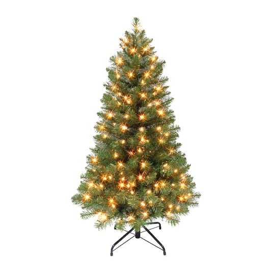 6 Pack: 4.5ft. Pre-Lit Virginia Pine Artificial Christmas Tree, Clear Lights